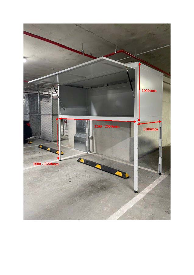 Over Bonnet Storage Unit with measurements