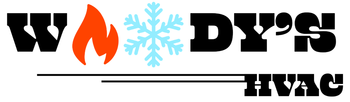 Logo reading “W D Y’s HVAC” with a flame and snowflake icon over black text.