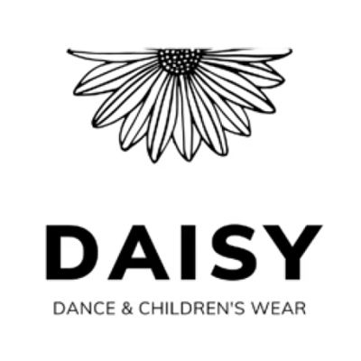 A black and white logo for daisy dance and children 's wear