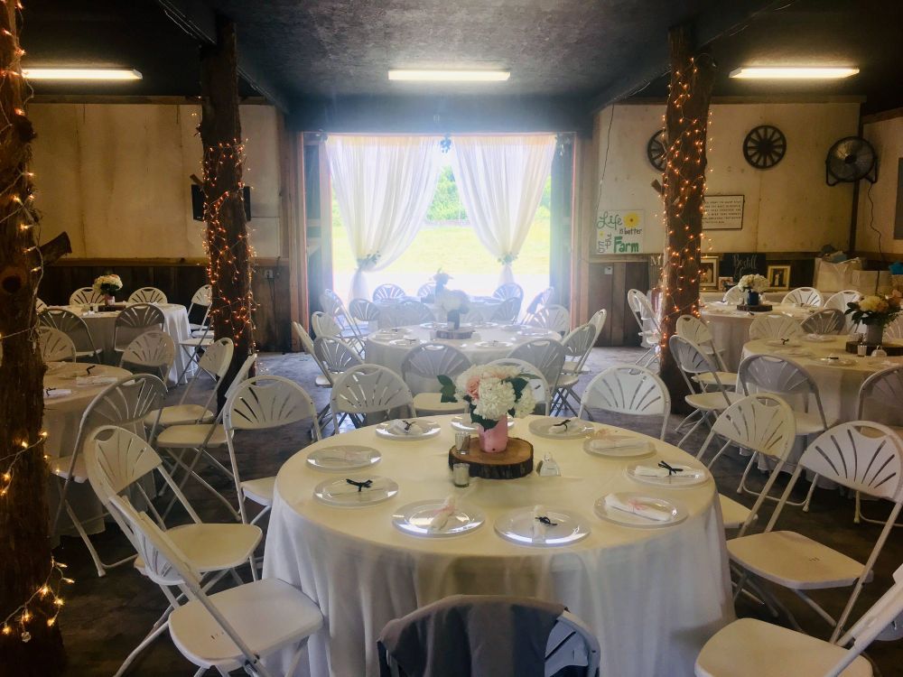 Barn Wedding set up in Venue area.