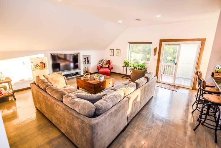 Living room in Barn apartment.