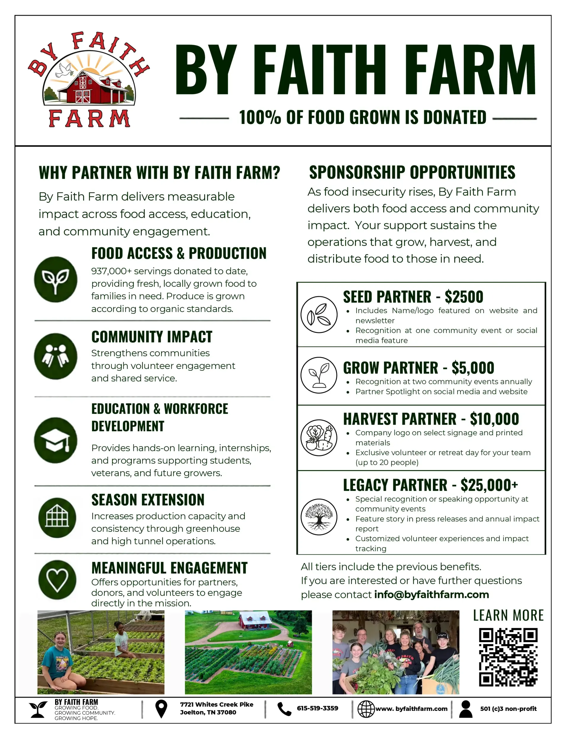 By Faith Farm is powered by volunteers and sponsors. There are many ways to get involved and support food injustice. 