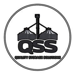 QSS logo with black industrial storage tanks and the words “Quality Storage Solutions” inside a circle