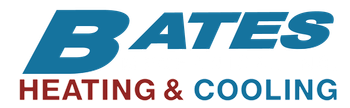 Bates Heating & Cooling logo with blue &ldquo;BATES&rdquo; and red &ldquo;HEATING & COOLING&rdquo; text