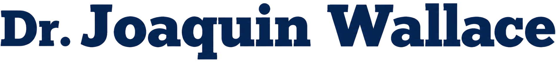 Dr. Joaquin Wallace name logo in dark blue text on white background
