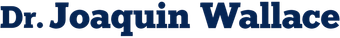 Dr. Joaquin Wallace name logo in dark blue text on white background