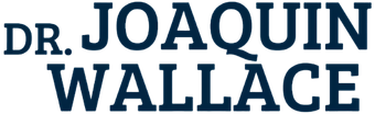 Dr. Joaquin Wallace name logo in dark blue text on white background