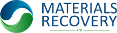 A blue and green logo for materials recovery ltd.