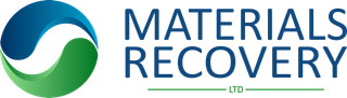 A blue and green logo for materials recovery ltd.
