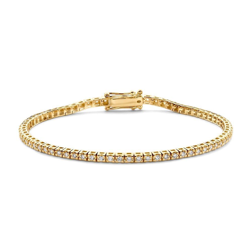 Armband van goud en zilver met ingelegde diamanten.