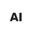 Schwarze „AI“-Buchstaben auf weißem Hintergrund