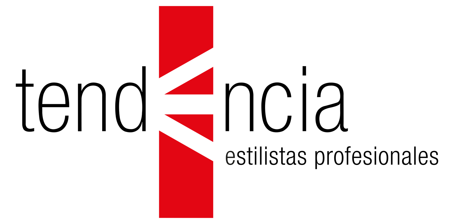 Logo de Tendencia estilistas profesionales en negro y rojo sobre fondo blanco