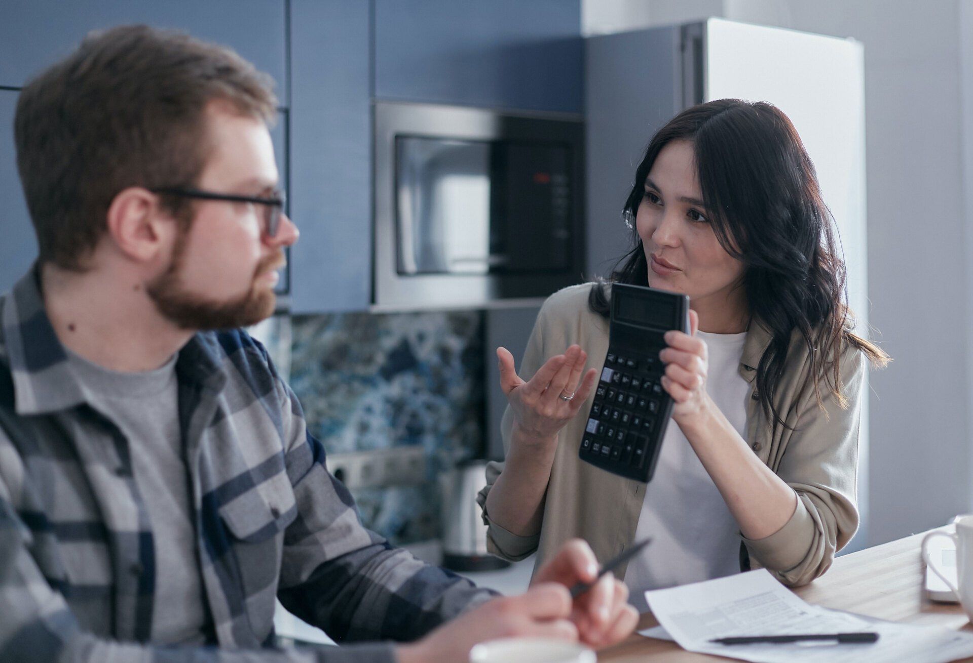 Accountant providing tax advice to a client