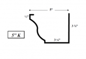 5 inch K-style gutter profile diagram