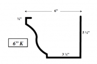 6 inch K-style gutter profile diagram