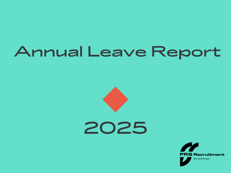 Annual Leave Report 2025 title page, teal background, orange diamond, and logo in the bottom right corner.
