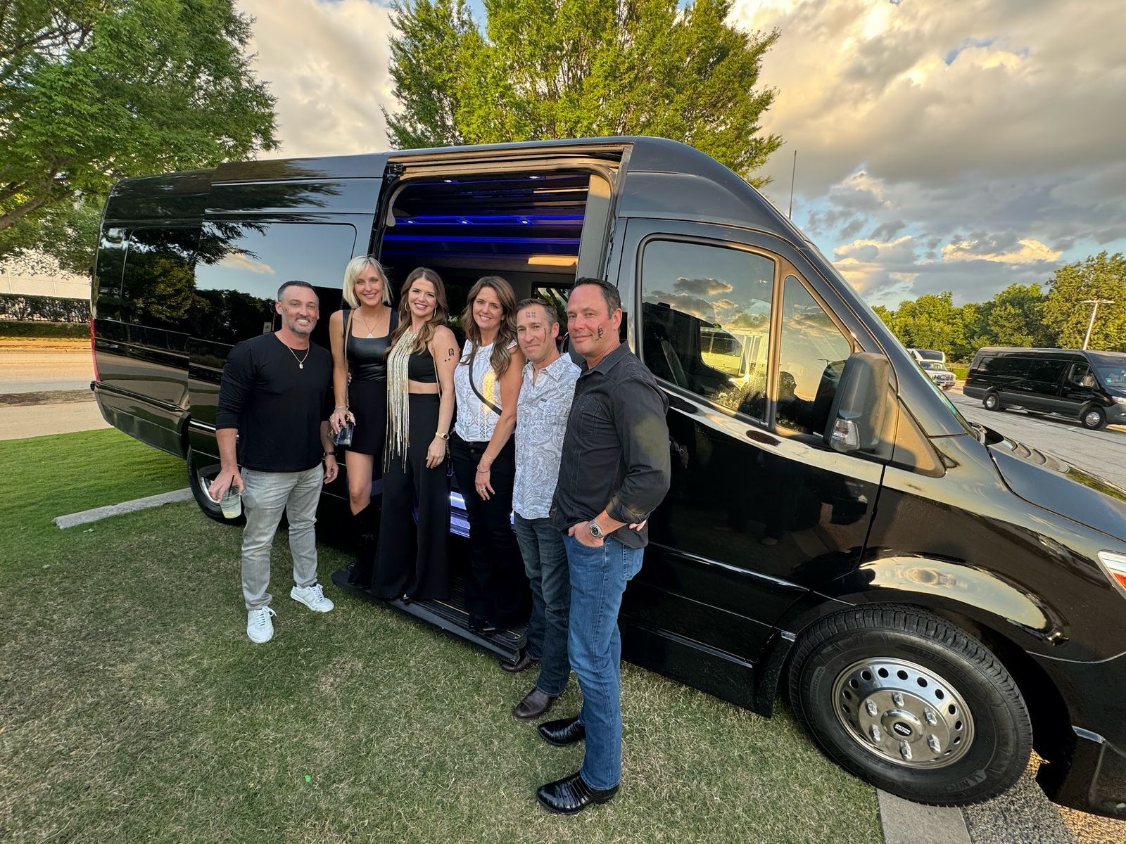onyx black car service sprinter executive football group photo transportation car service