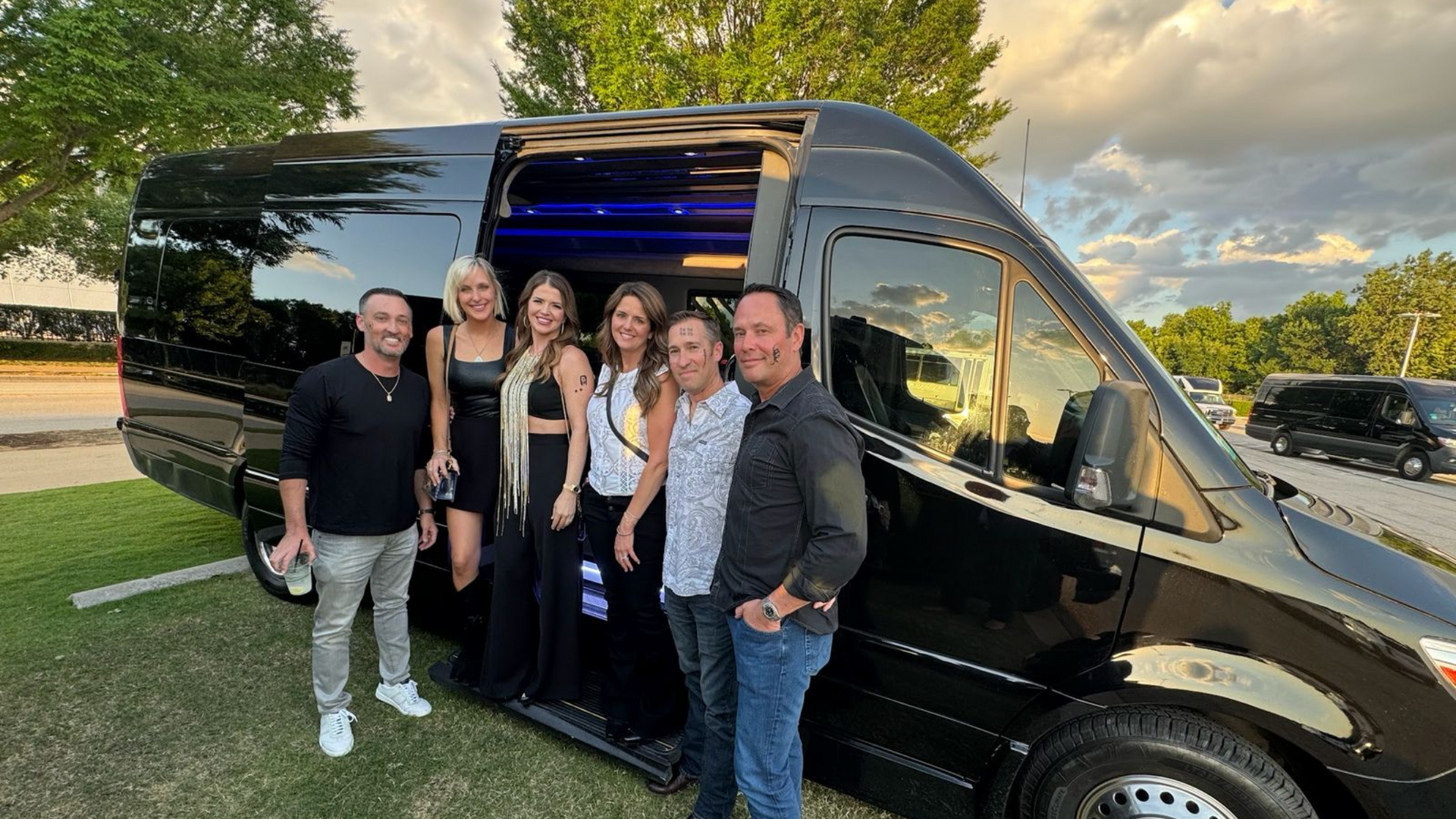 onyx black car service sprinter executive football group photo transportation car service