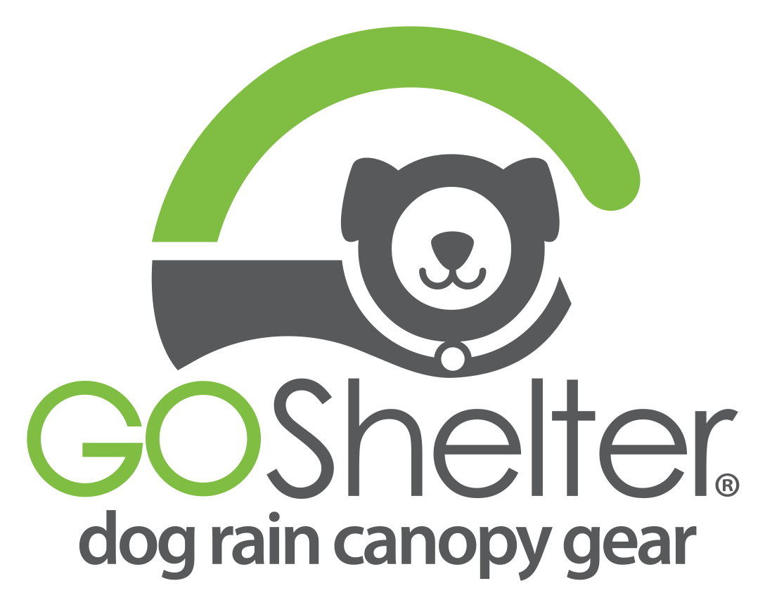Logo: Grey dog silhouette with a green arch above.