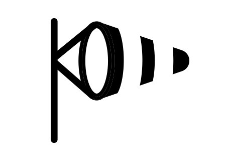 Wind sock, black and white, indicating wind direction and strength.