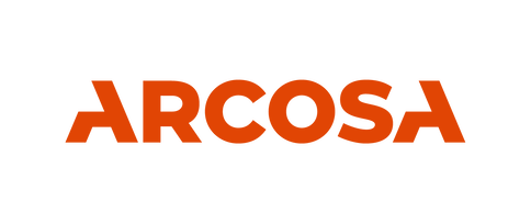 Le logo d'arcosa est rouge et noir sur fond blanc.