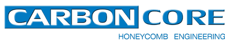 Un logo bleu et blanc pour l'ingénierie du nid d'abeille à noyau de carbone