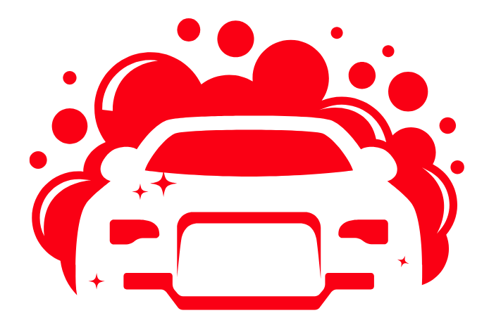 A red gear with a white check mark inside of it