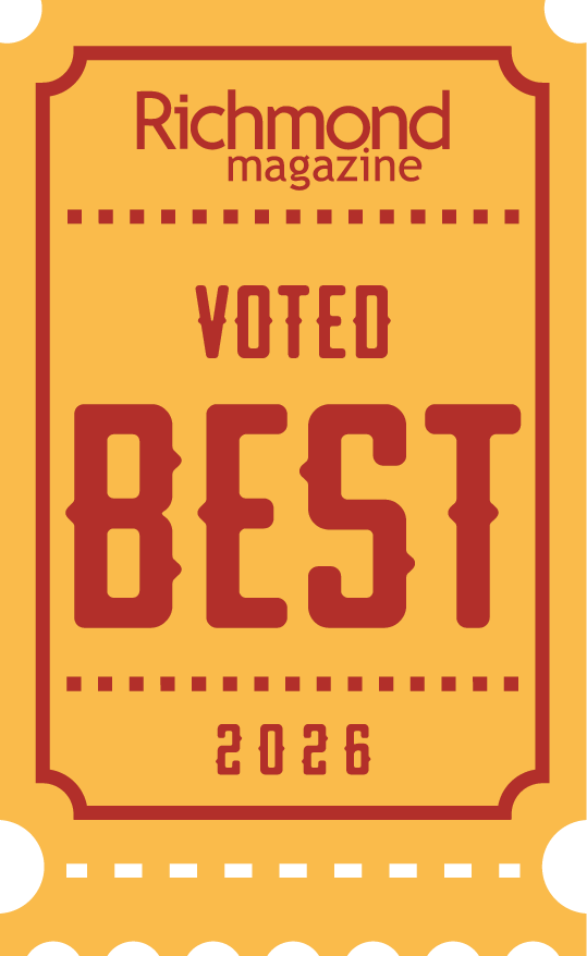 A gold badge that says 2024 voted best richmond magazine