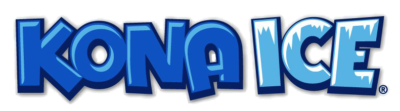 Kona Ice logo in blue, ice-themed font. The word 