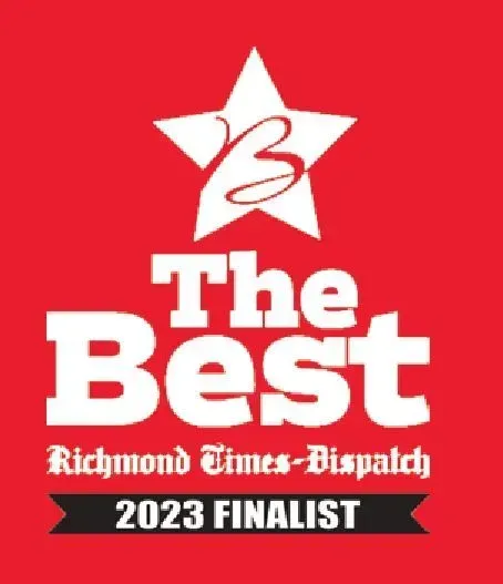 A red sign that says the best richmond times dispatch 2023 finalist