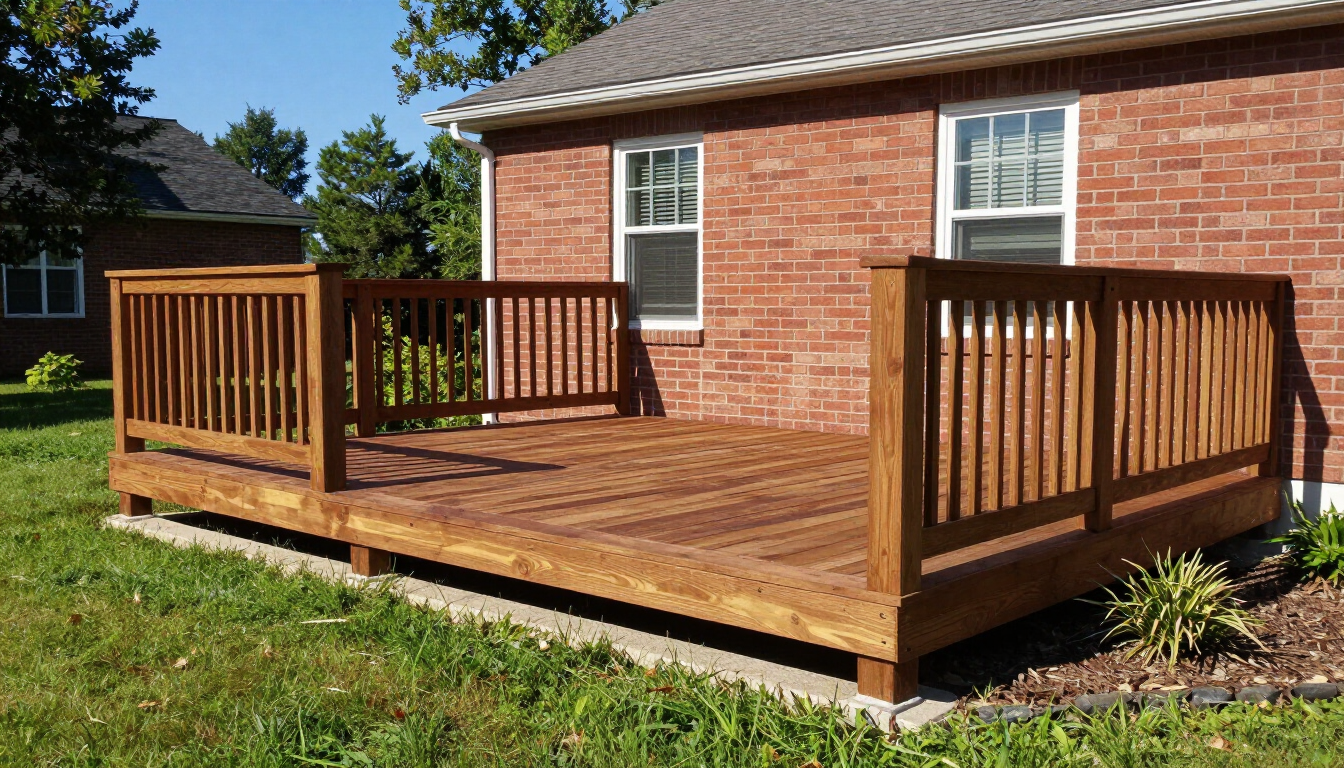 Custom attached deck build by Platinum Exteriors