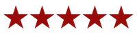 Five red stars in a horizontal row on a white background