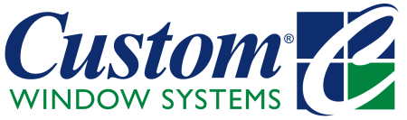 Custom Window Systems logo in blue and green with stylized window icon