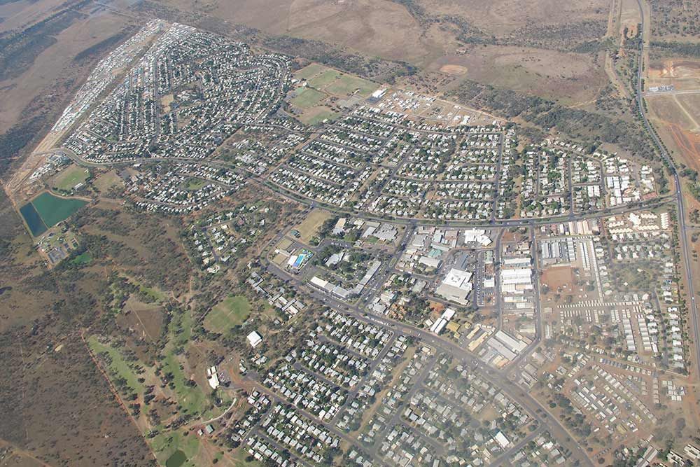An Aerial View Of A Residential Area With Lots Of Houses — Austen Landscaping & Earthmoving in Wulguru, QLD