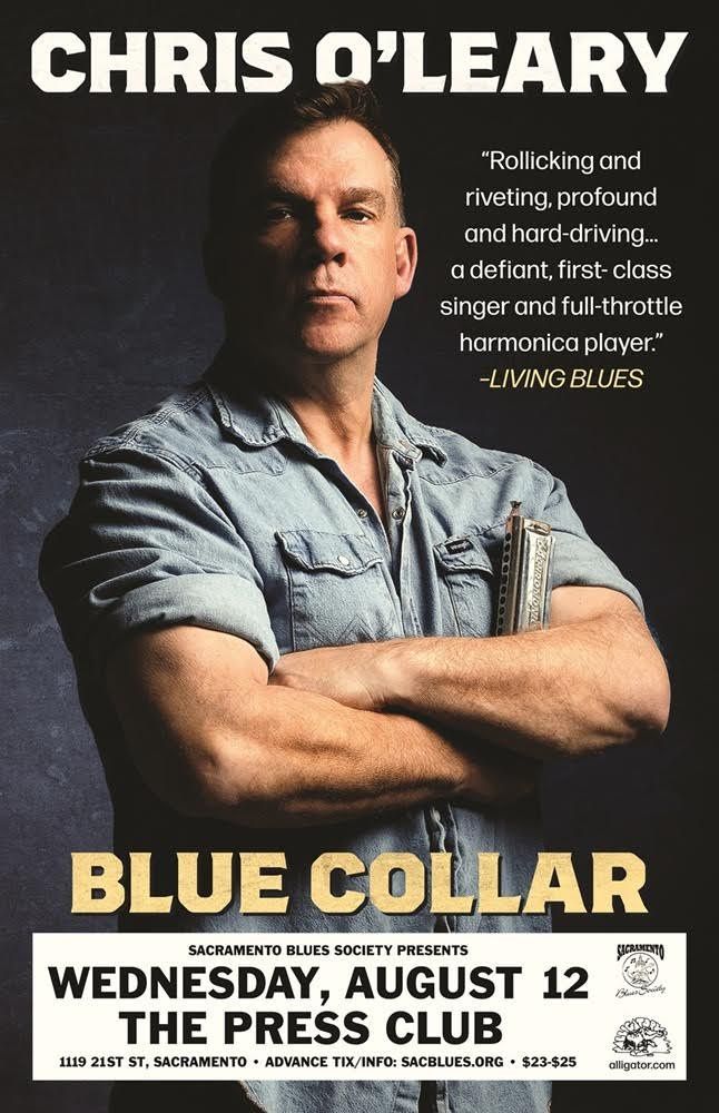 Sacramento Blues Society poster for Sunday blues show at The Torch with The California Bluestones, April 26, 4–7 PM