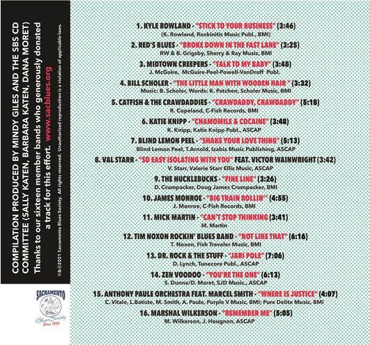 Blurred poster with numbered names and red/black text on a teal background