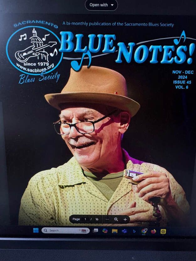 Magazine cover featuring a smiling person in a tan hat beneath the title “Blue Notes!”