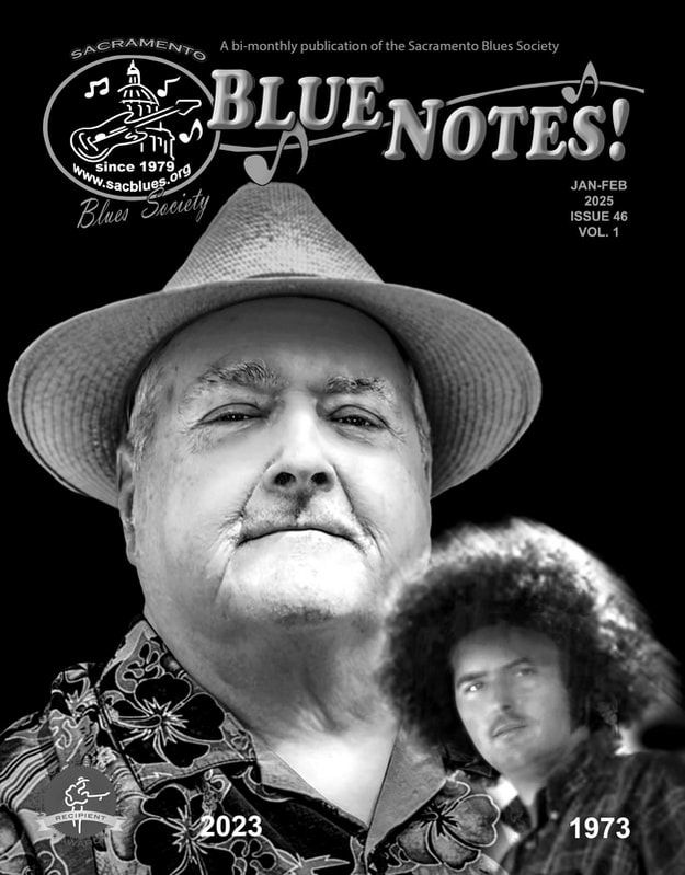 Blue Notes magazine cover with black-and-white portraits and the years 2023 and 1973