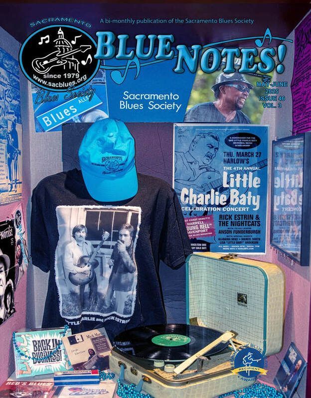 Blue Notes jazz exhibit with LPs, posters, T-shirts, and a record player display