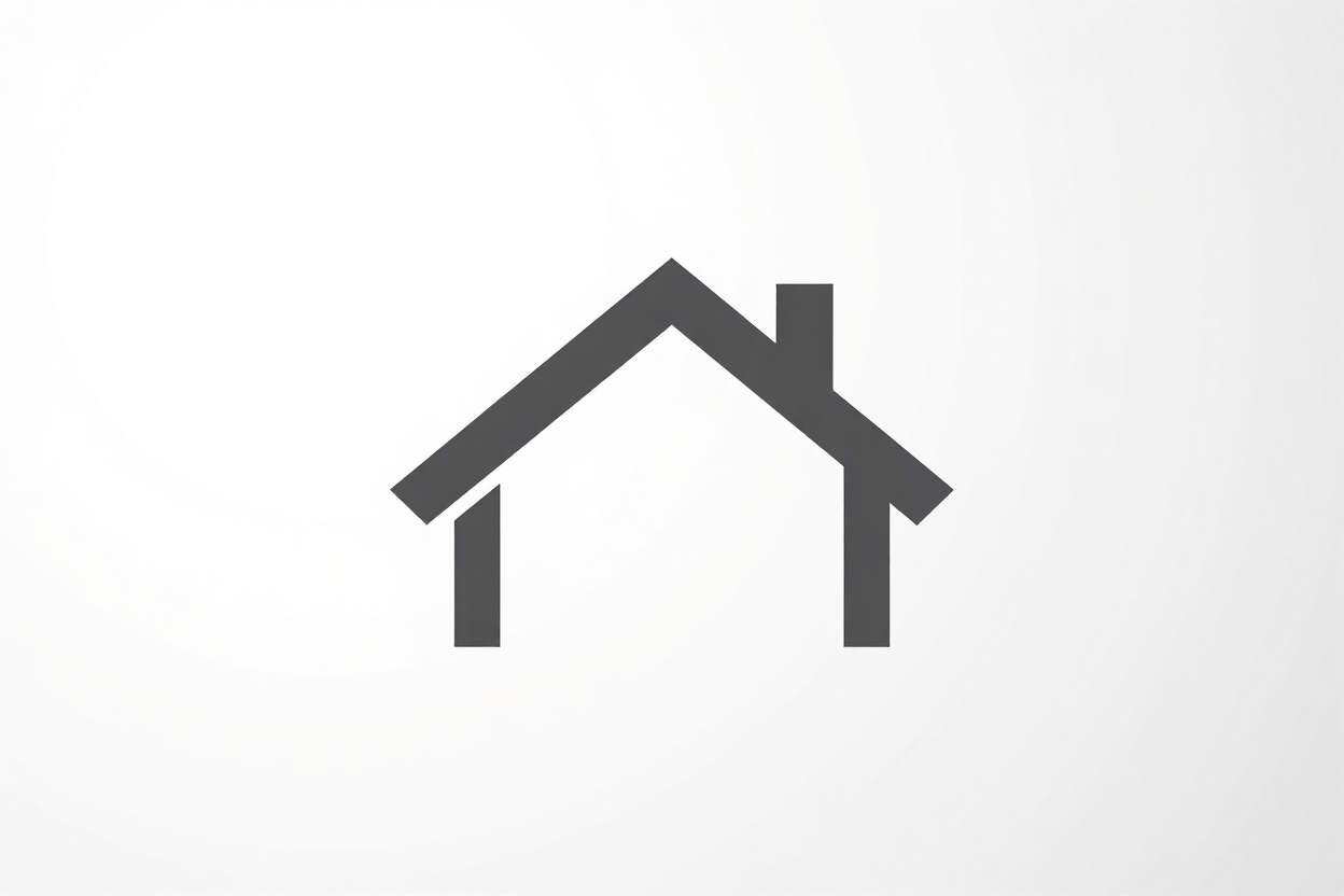Icono de casa gris sobre fondo blanco