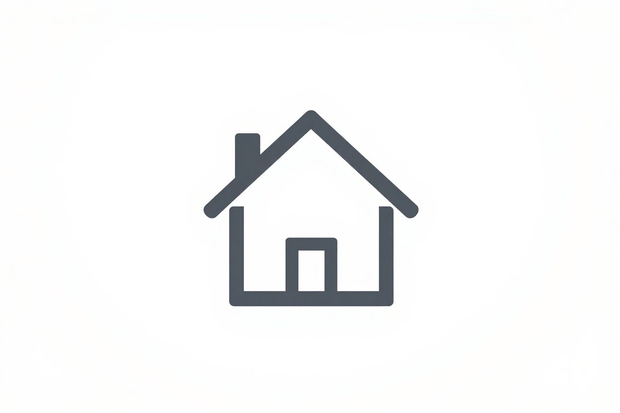 Contorno gris de un icono de casa sobre fondo blanco