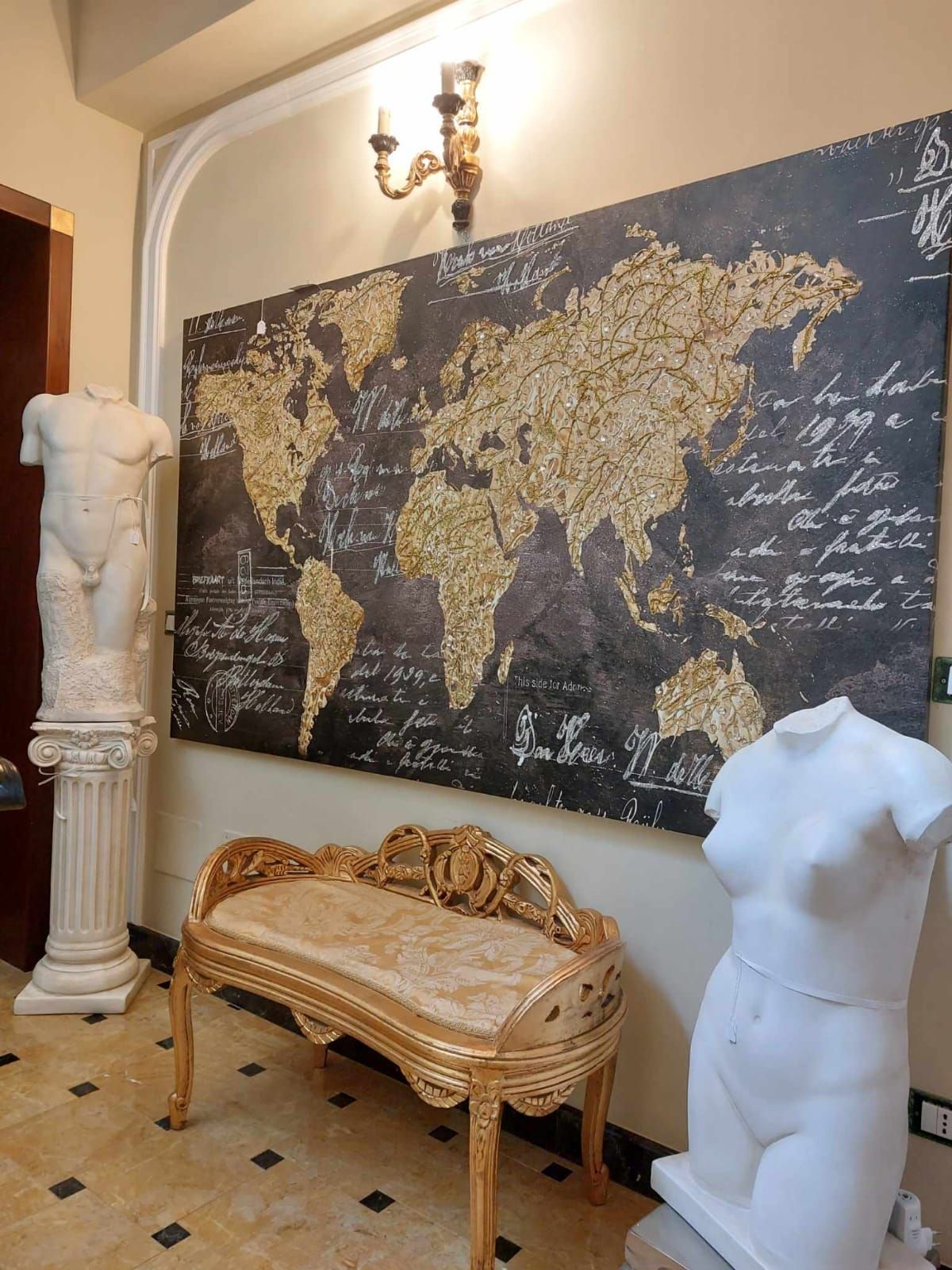 quadro, mappamondo 