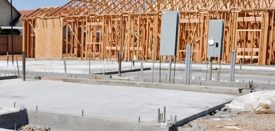 An image of a new home foundation in Georgia. Reinforced with steel, designed by an engineer for long lasting results.
