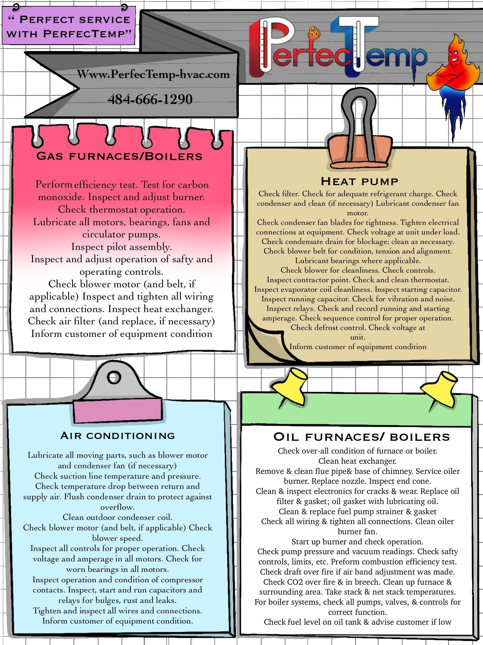 Newsletter with four notes on a grid background. 