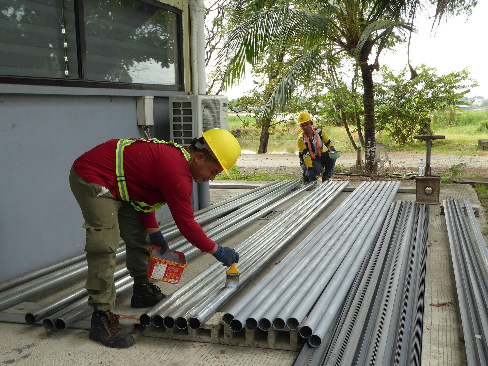 Underground sewer line installation project
