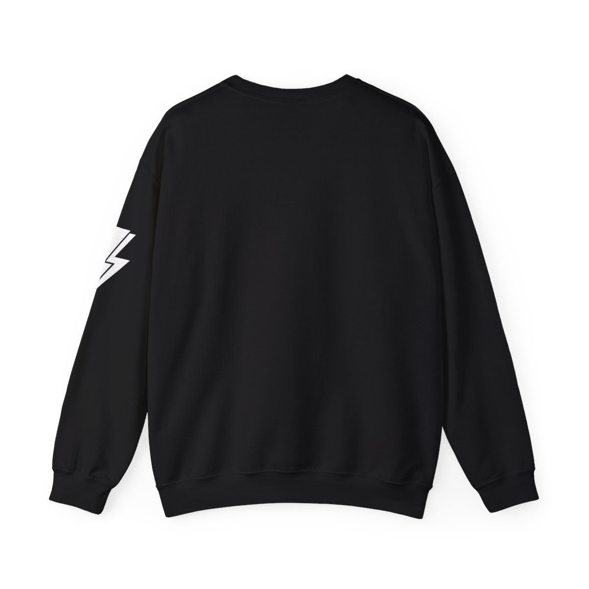 Black sweatshirt with pink and white graphic: