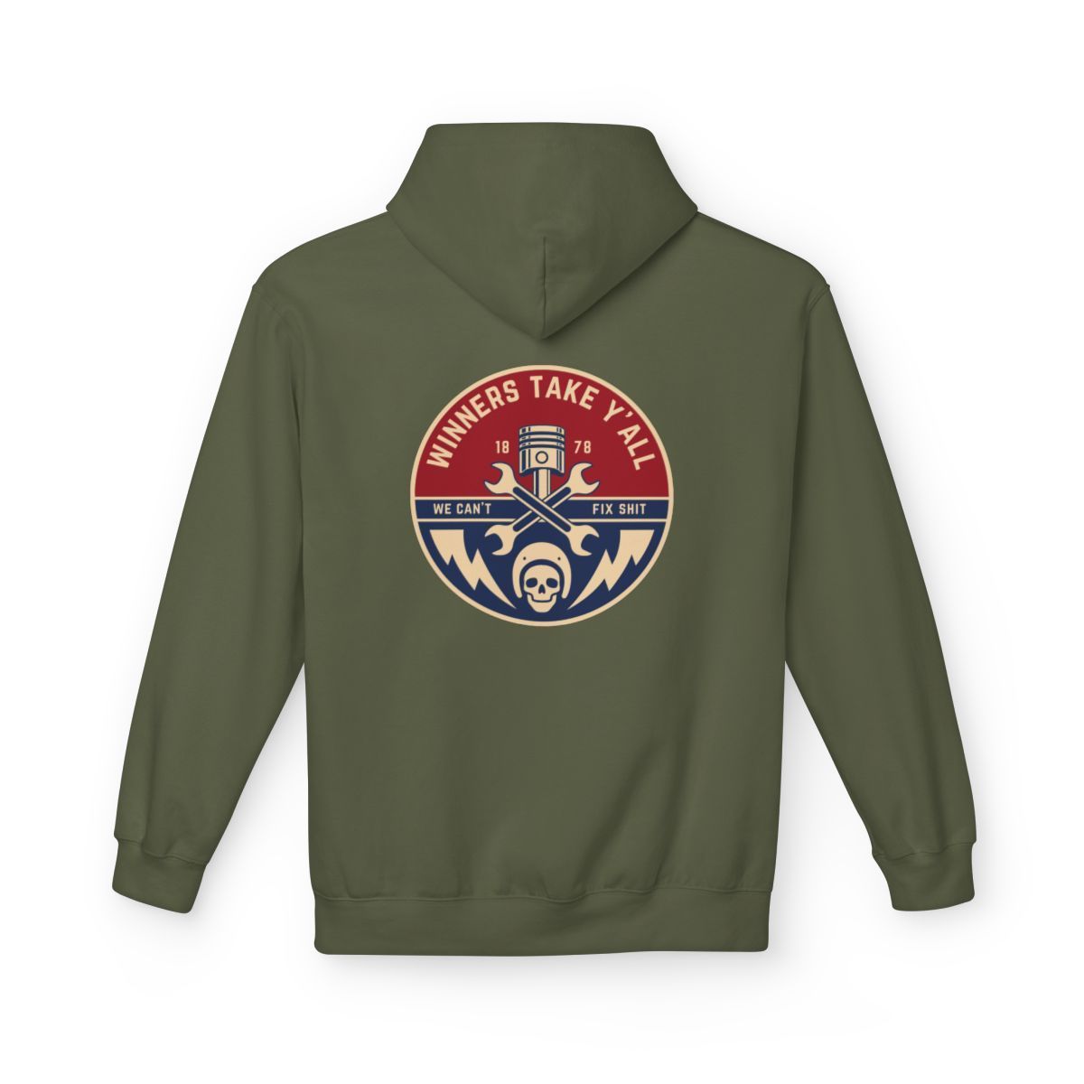 Olive green hoodie with