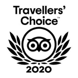 Tripadvisor Travellers’ Choice 2020 award logo with laurel wreath and owl icon