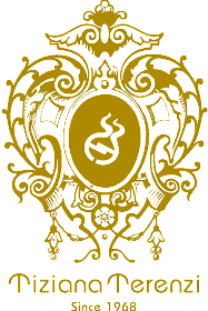 Gold Tiziana Terenzi logo: an ornate crest with the brand name and