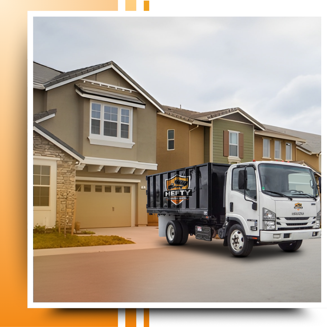 An image of a dumpster truck parked outside